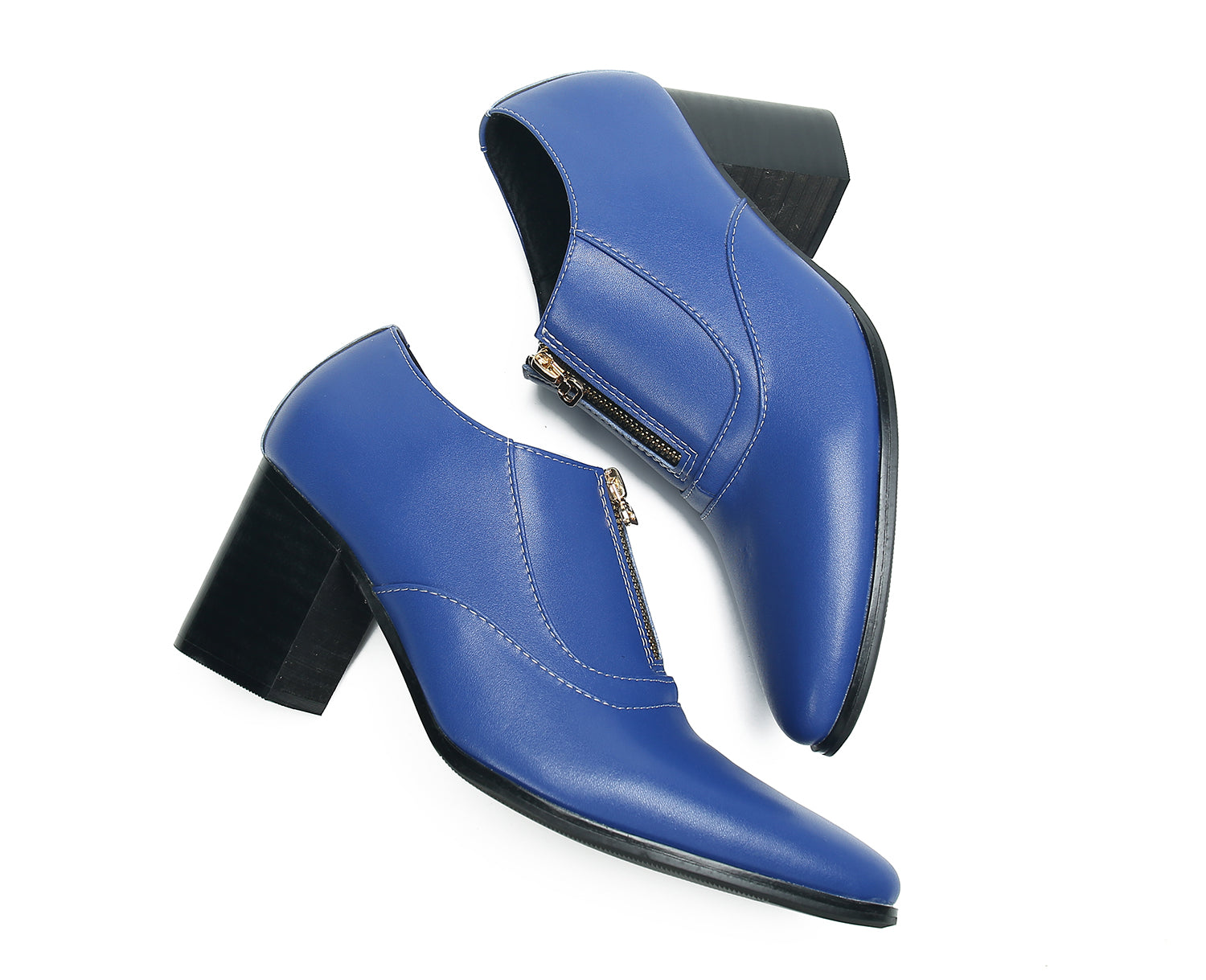 Men's Low Cap Zipper Leather Opera Pumps Boots