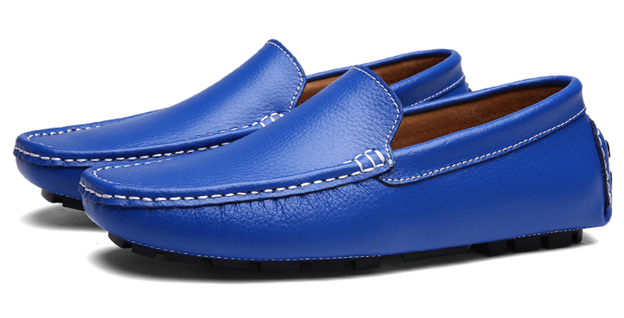 Mocasines de conducción lisos cosidos para hombre