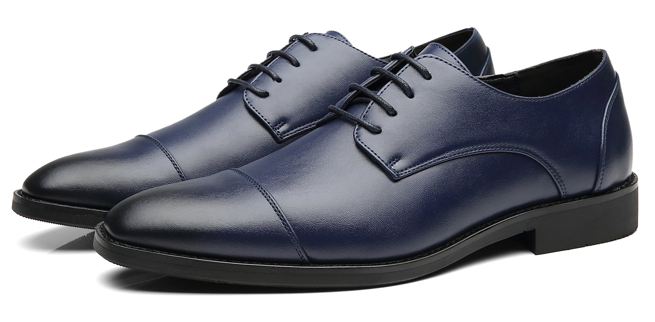Zapatos Derby clásicos con punta lisa y puntera para hombre