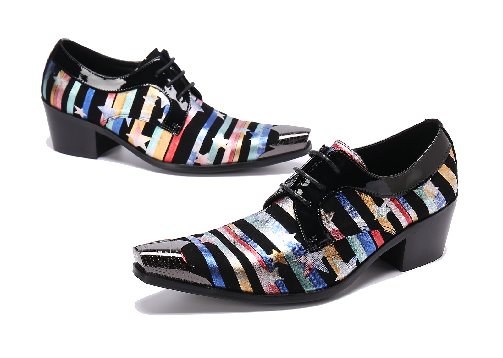 Zapatos occidentales de cuero con punta lisa y punta metálica para hombre