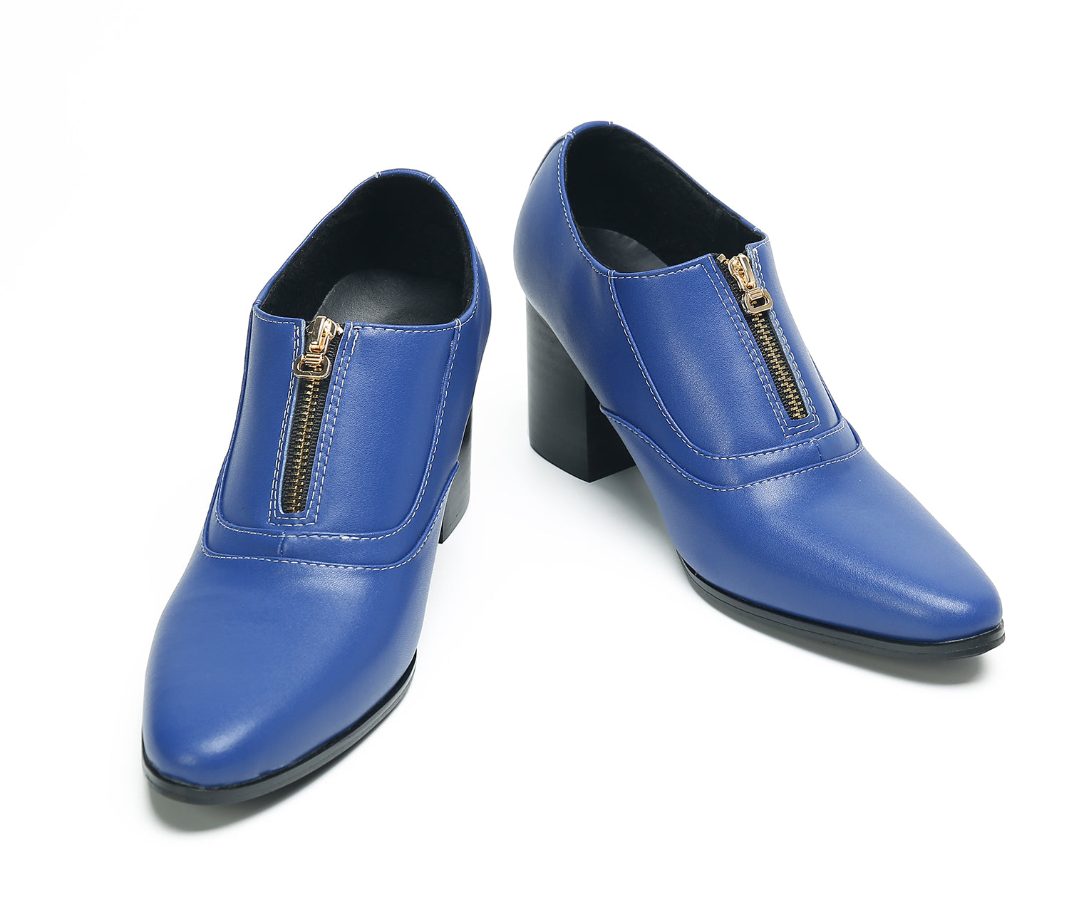 Men's Low Cap Zipper Leather Opera Pumps Boots