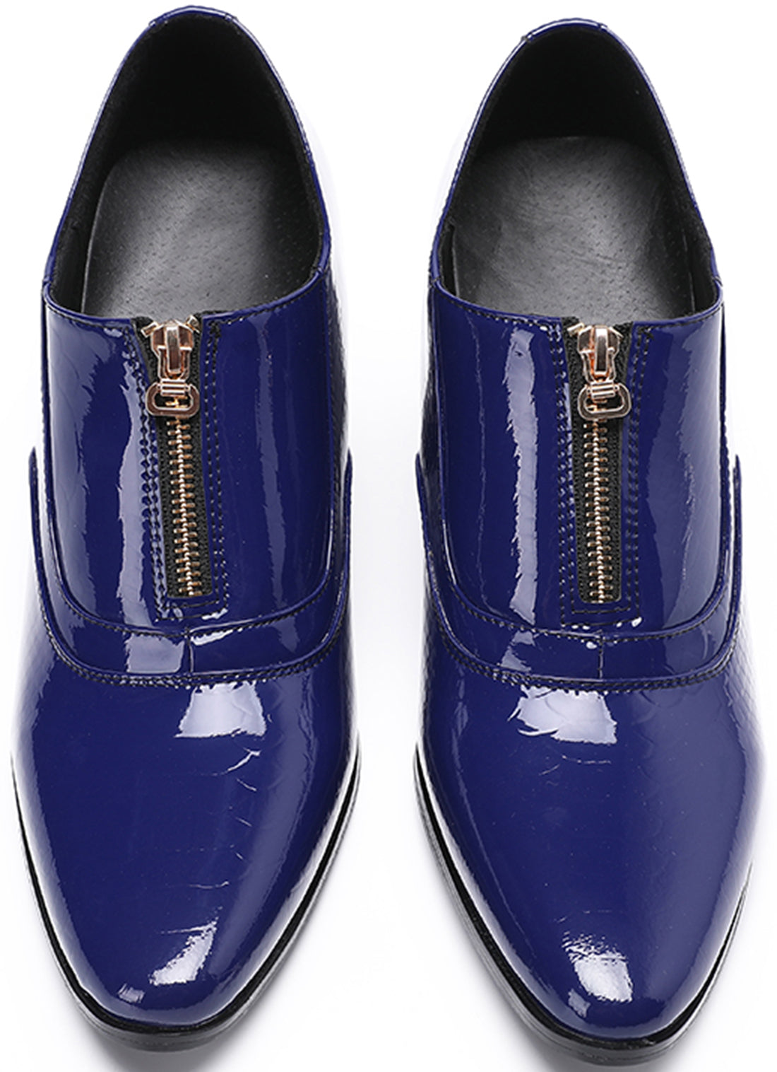 Men's Zipper Cuban Heel Leather Derby