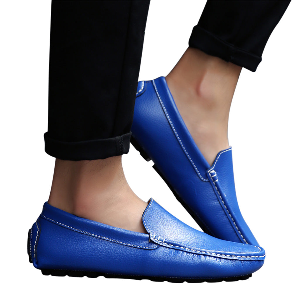 Mocasines de conducción lisos cosidos para hombre