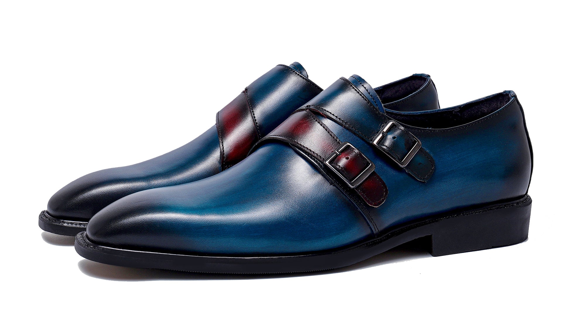 Men's Double Monk Strap Leather Loafers