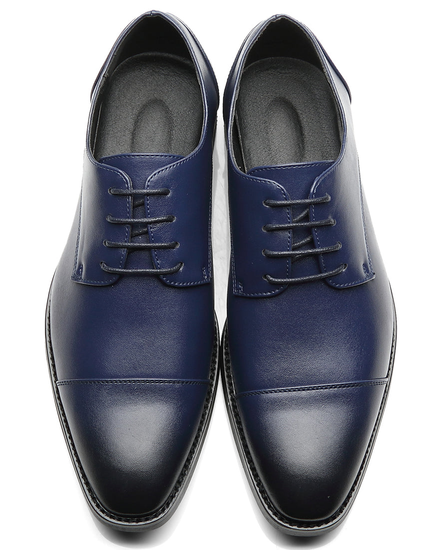 Zapatos Derby clásicos con punta lisa y puntera para hombre