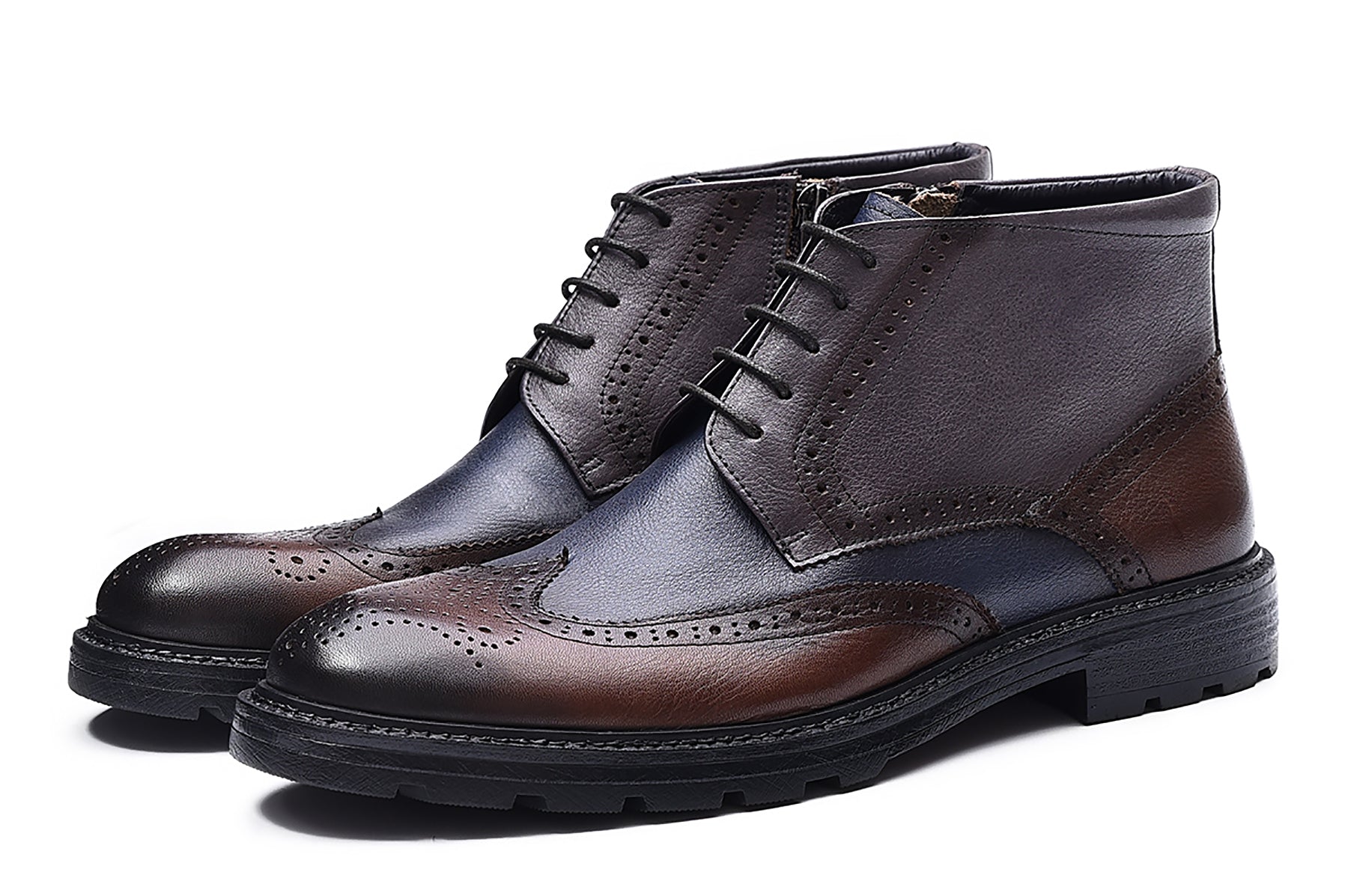 Botas de vestir retro de cuero para hombre 