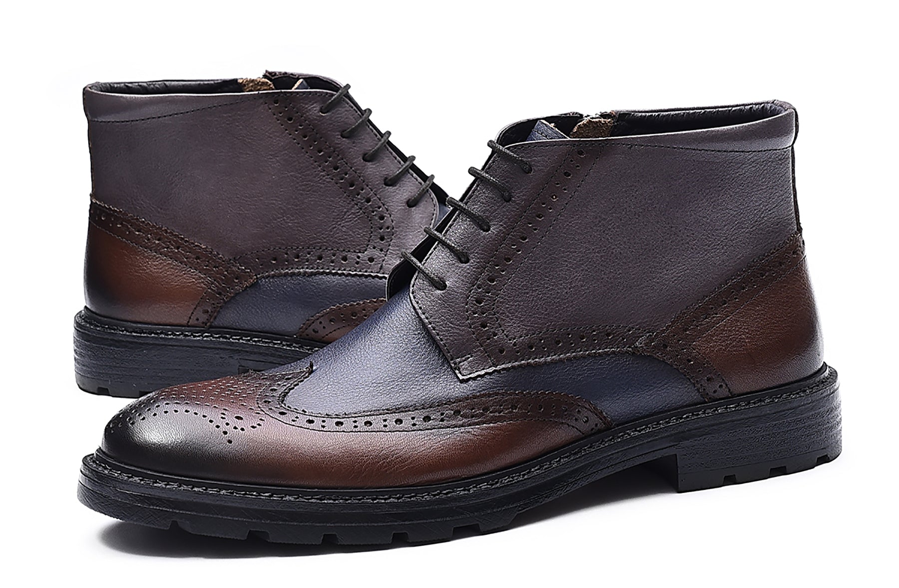 Botas de vestir retro de cuero para hombre 