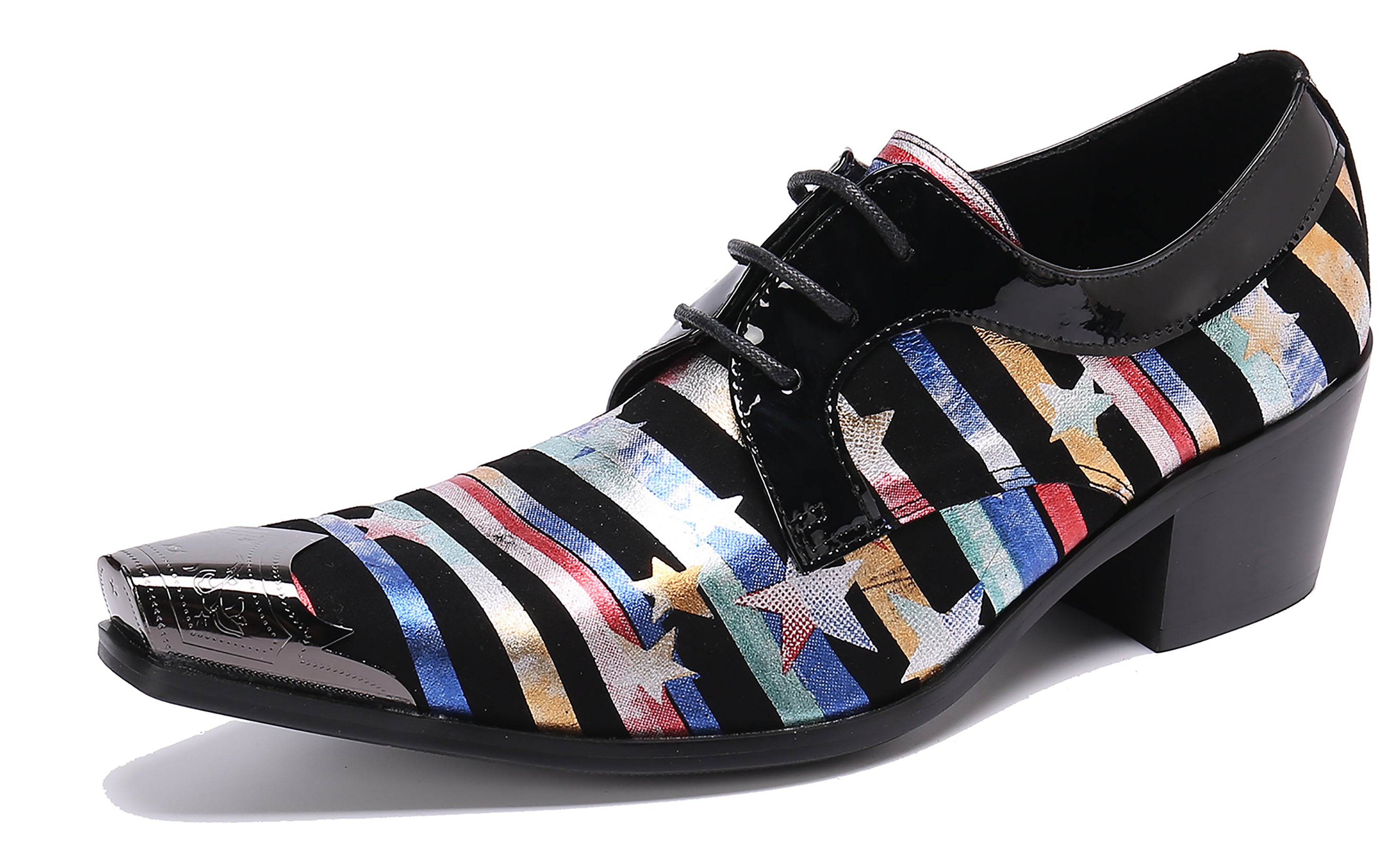Zapatos occidentales de cuero con punta lisa y punta metálica para hombre