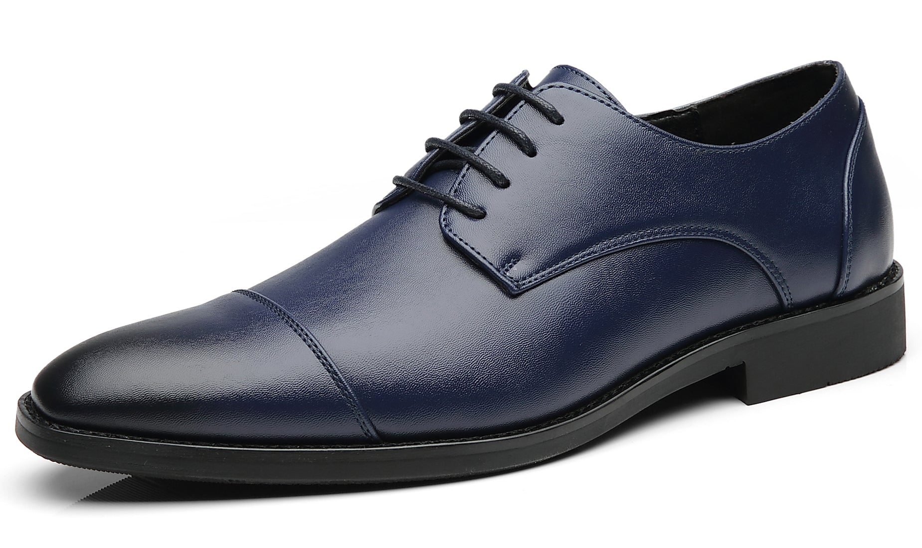 Zapatos Derby clásicos con punta lisa y puntera para hombre