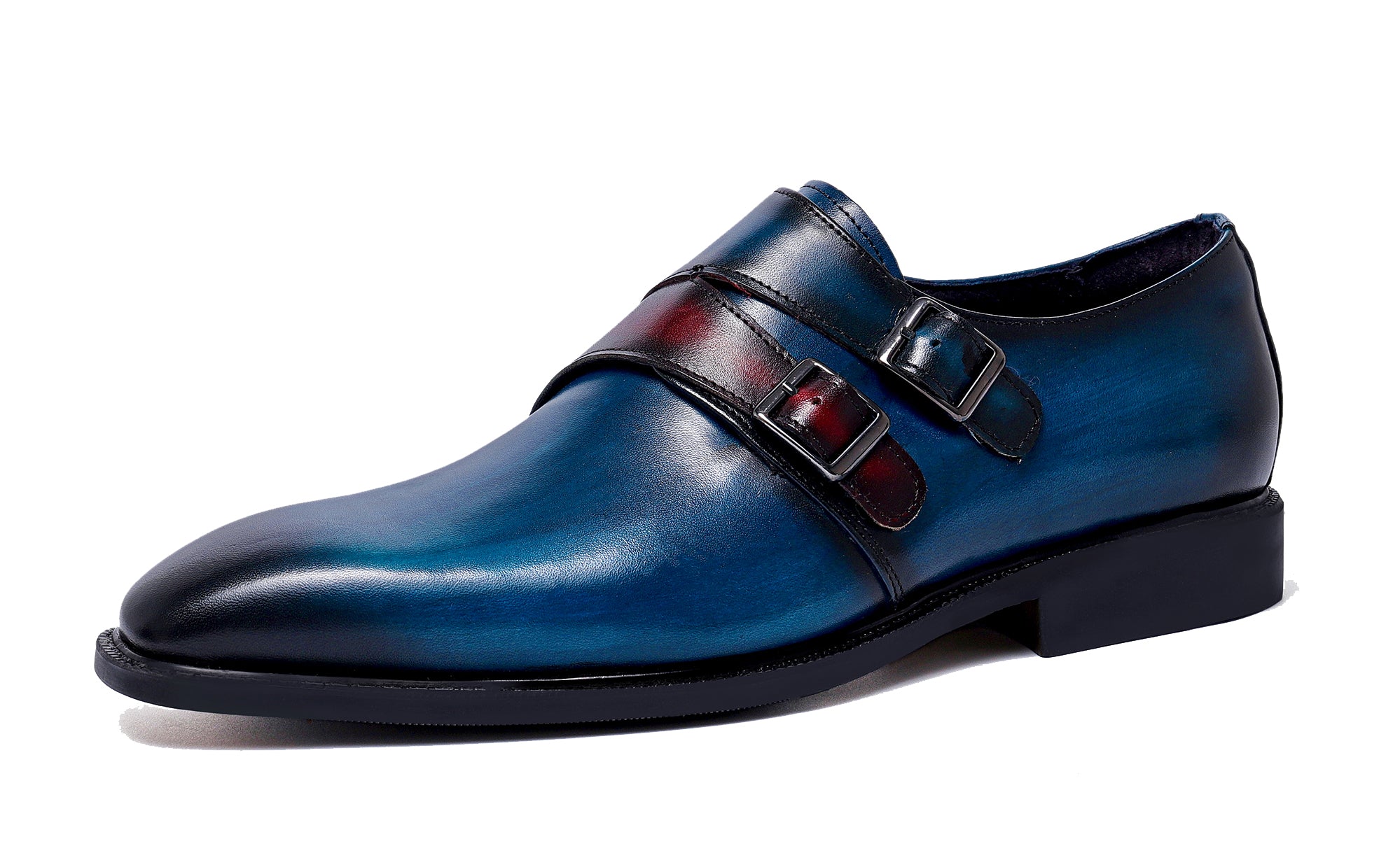 Men's Double Monk Strap Leather Loafers