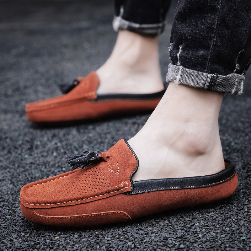 Men's Tassel Perforated Driving Clogs