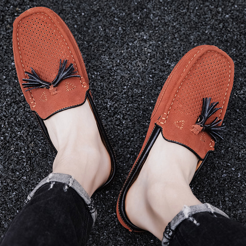 Men's Tassel Perforated Driving Clogs