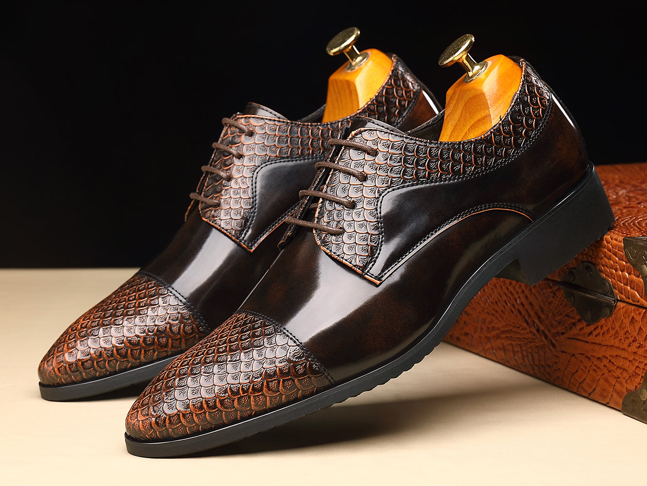 Zapatos Derby de negocios compuestos para hombre