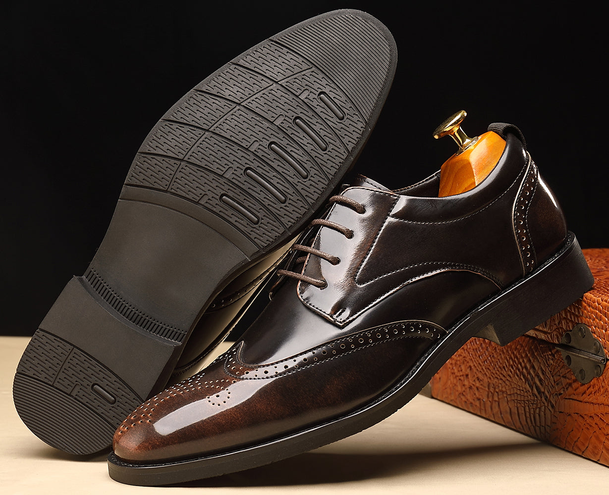 Men's Wingtip Derby Shoes Black Bronze