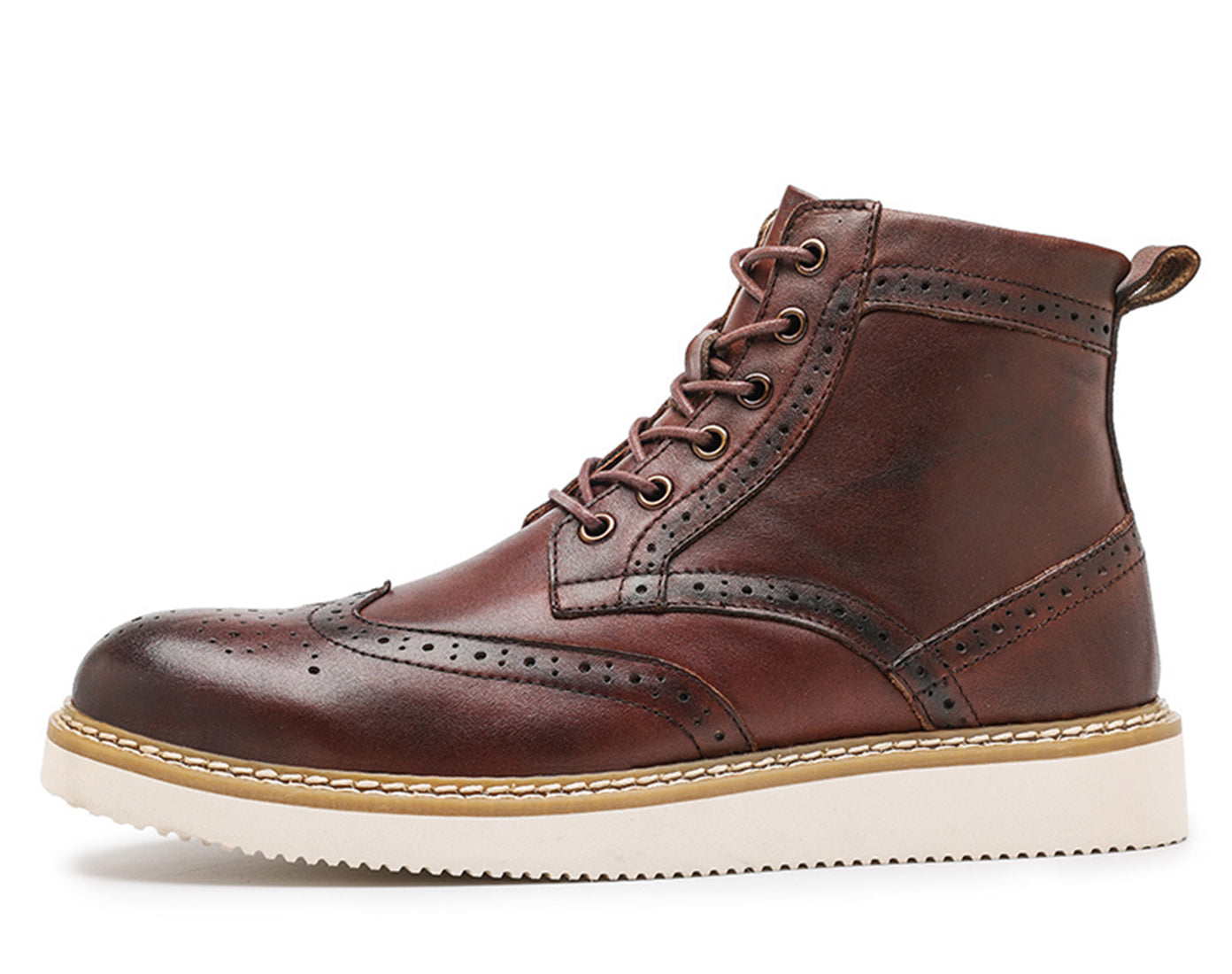 Botas de vestir con punta de ala para hombre con suela de espuma