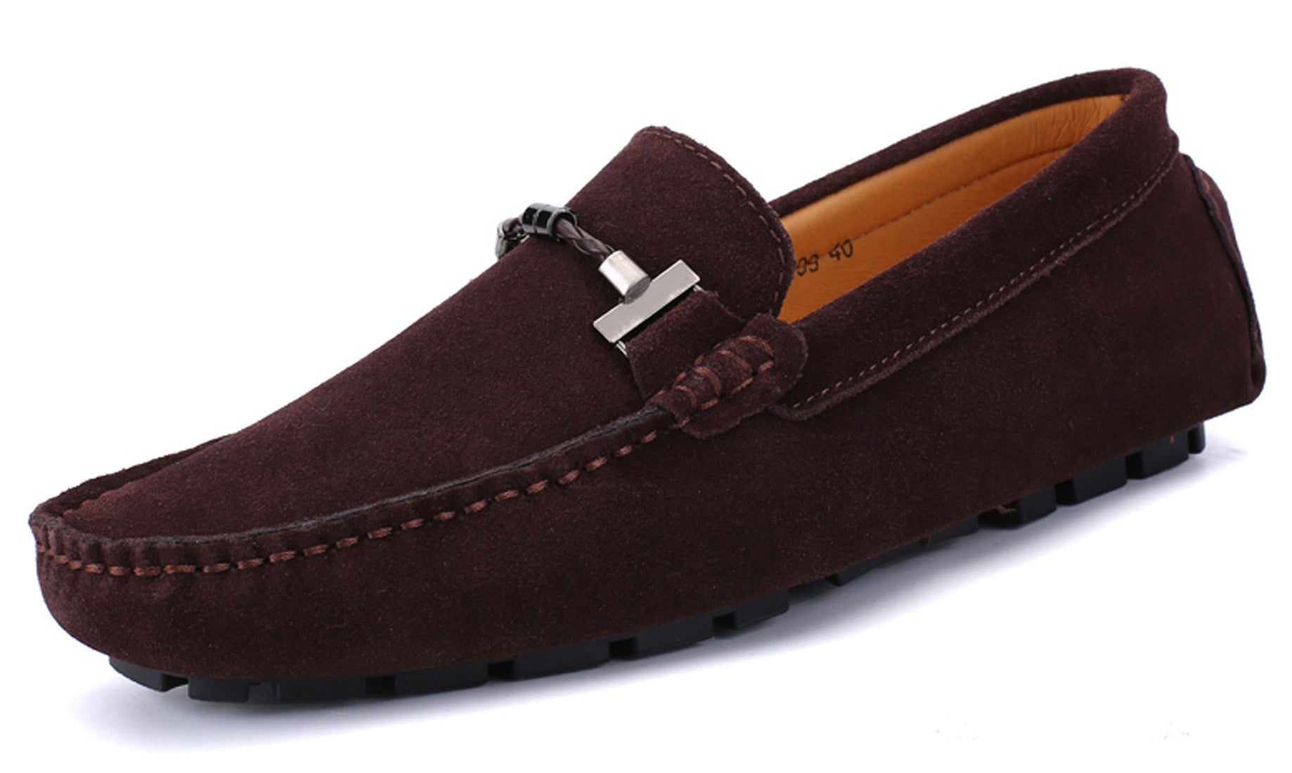 Mocasines de conducción con herrajes para cinturón para hombre