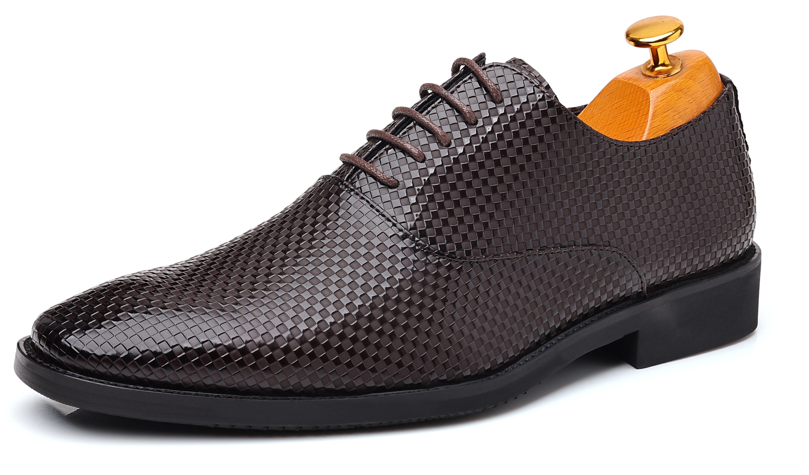 Zapatos Oxford lisos a cuadros para hombre