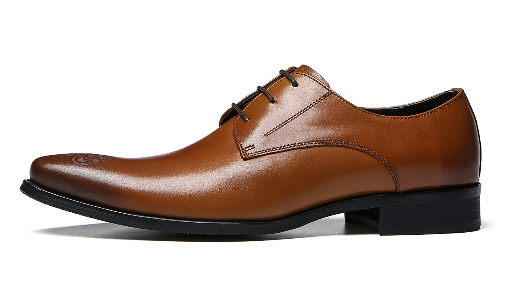 Derby de cuero cómodo Brogues para hombre 