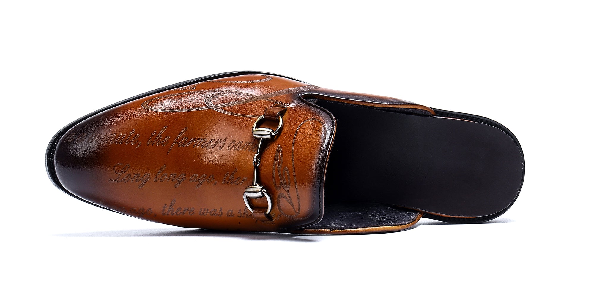 Men's Slip-On Buckle Leather Mules