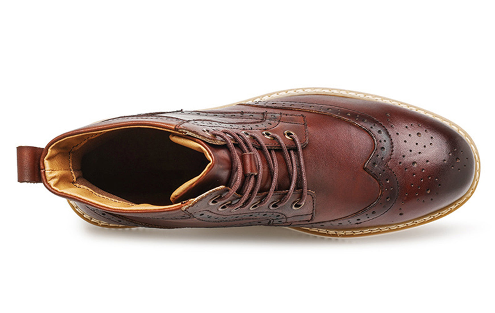 Botas de vestir con punta de ala para hombre con suela de espuma