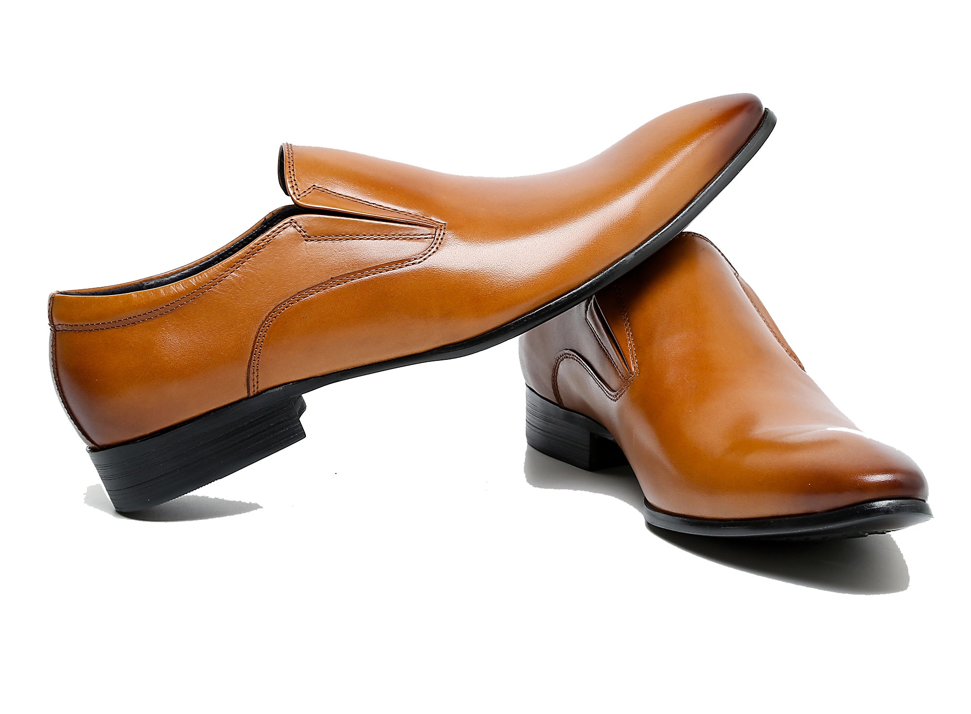 Mocasines formales de cuero sin cordones para hombre