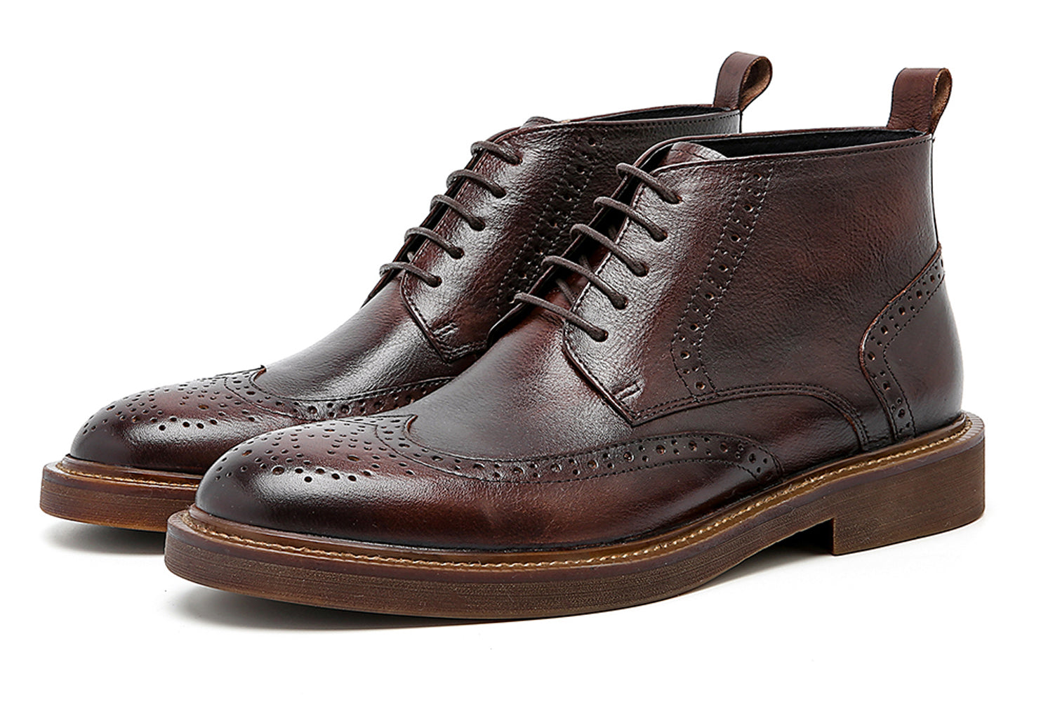 Men's Brogue Oxford Leather Casual Boots