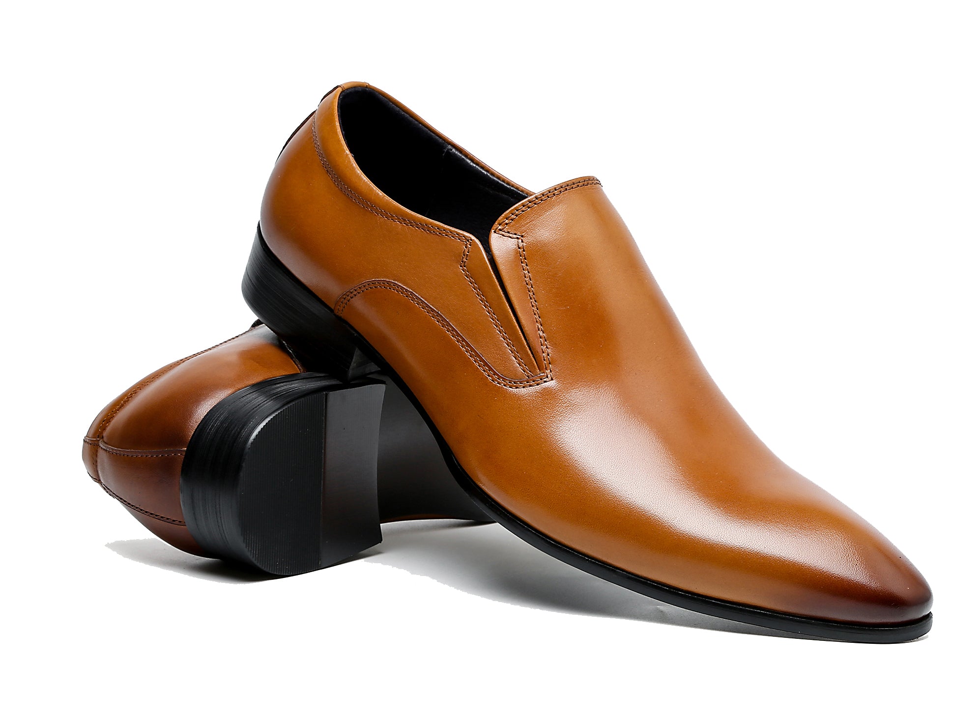 Mocasines formales de cuero sin cordones para hombre
