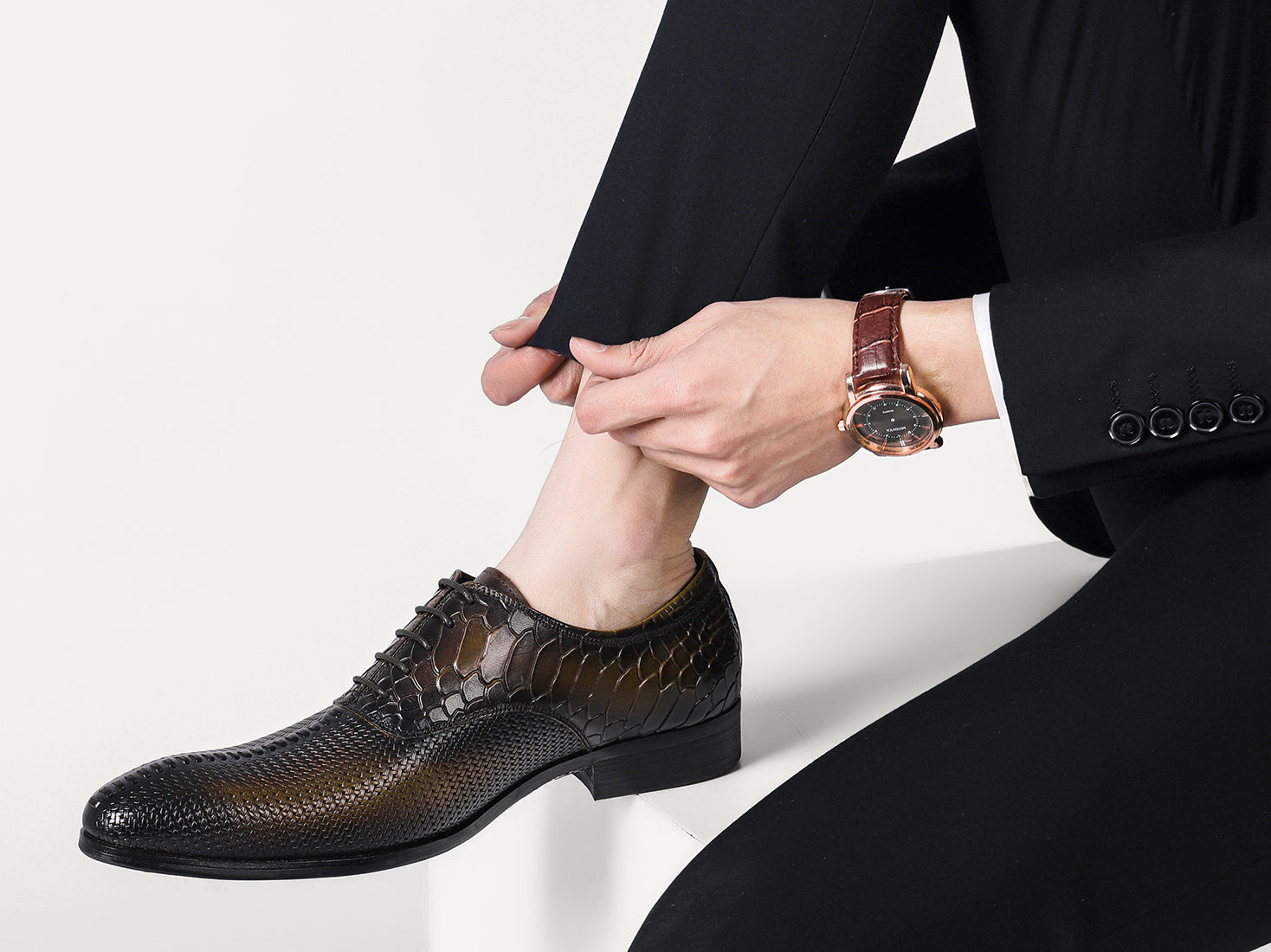 Men's Formal Leather Woven Oxfords