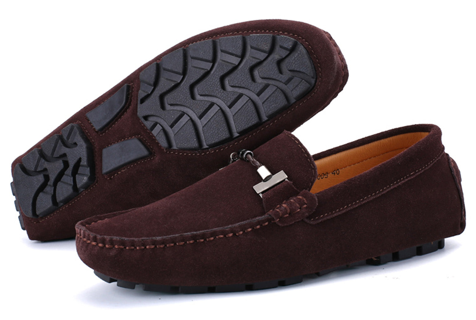 Mocasines de conducción con herrajes para cinturón para hombre