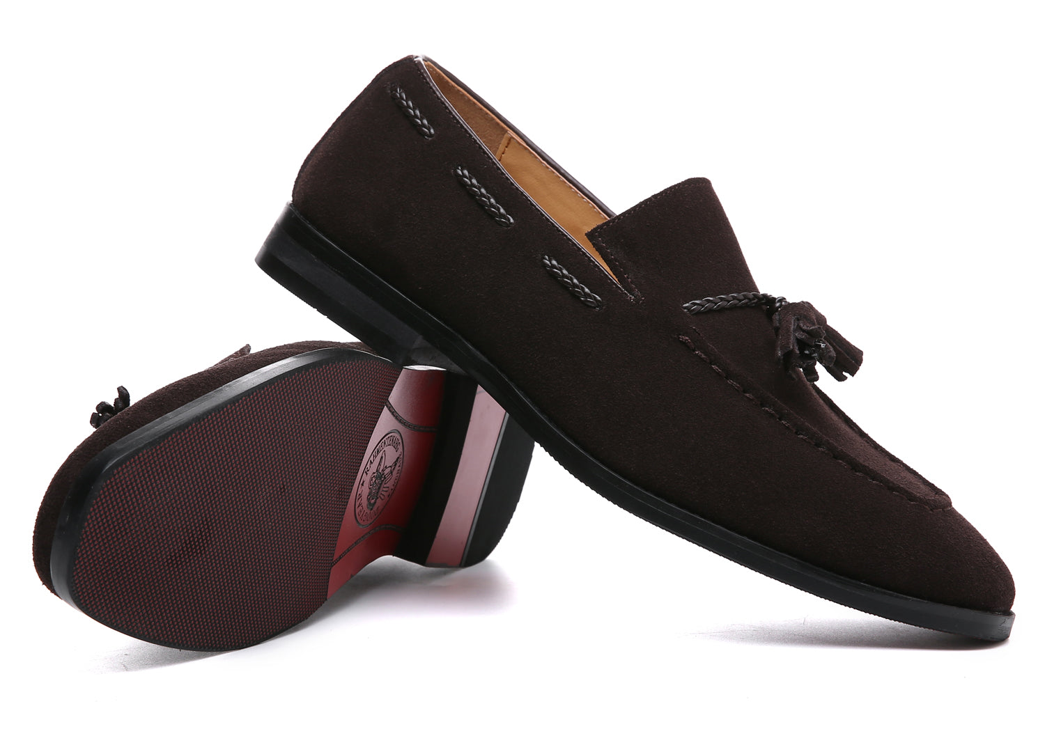 Mocasines con puntera de bicicleta y borlas para hombre