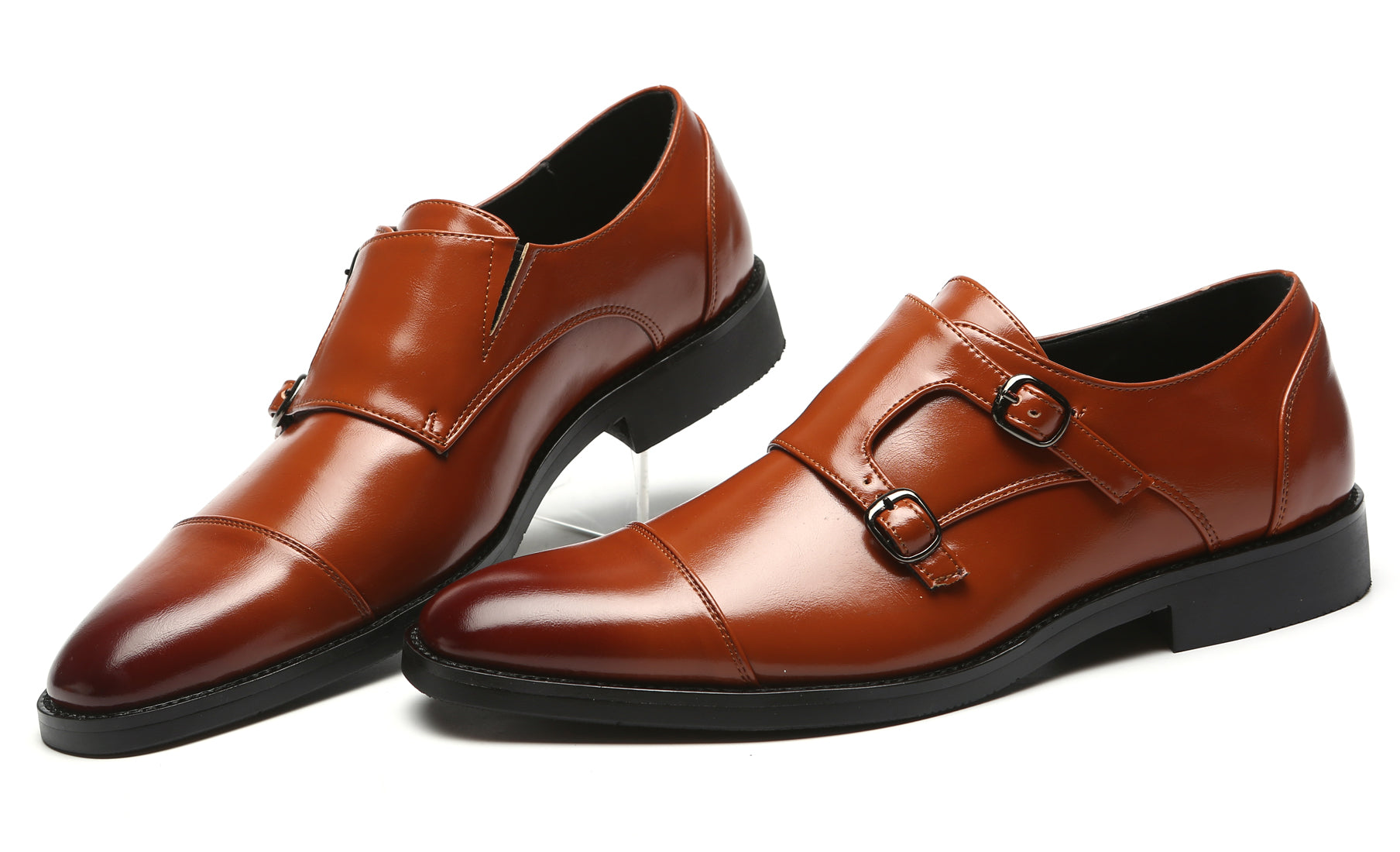 Mocasines con puntera y tira tipo monje para hombre