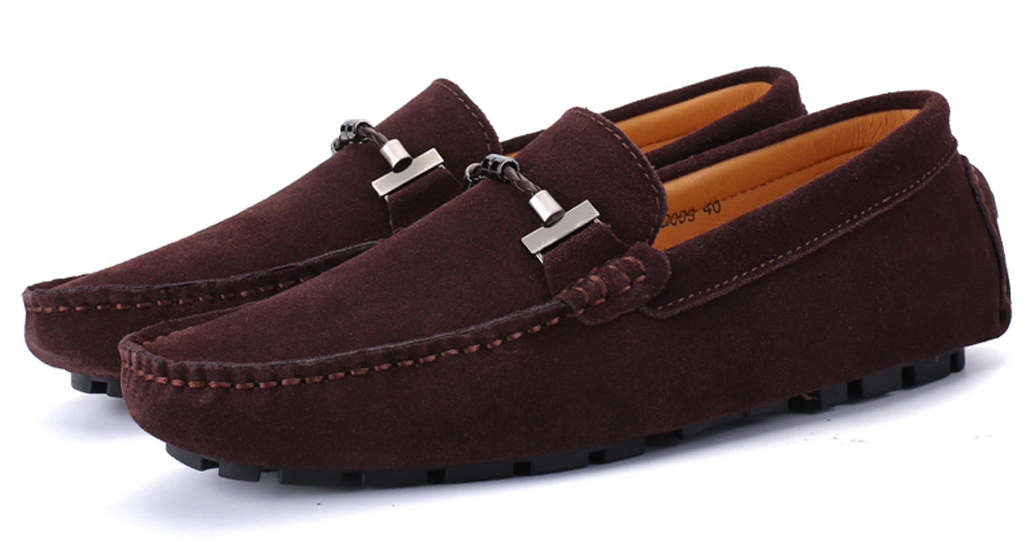 Mocasines de conducción con herrajes para cinturón para hombre