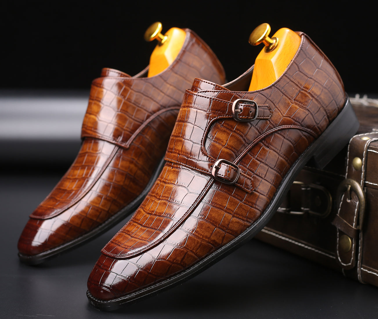 Men's Double Monk Strap Loafers