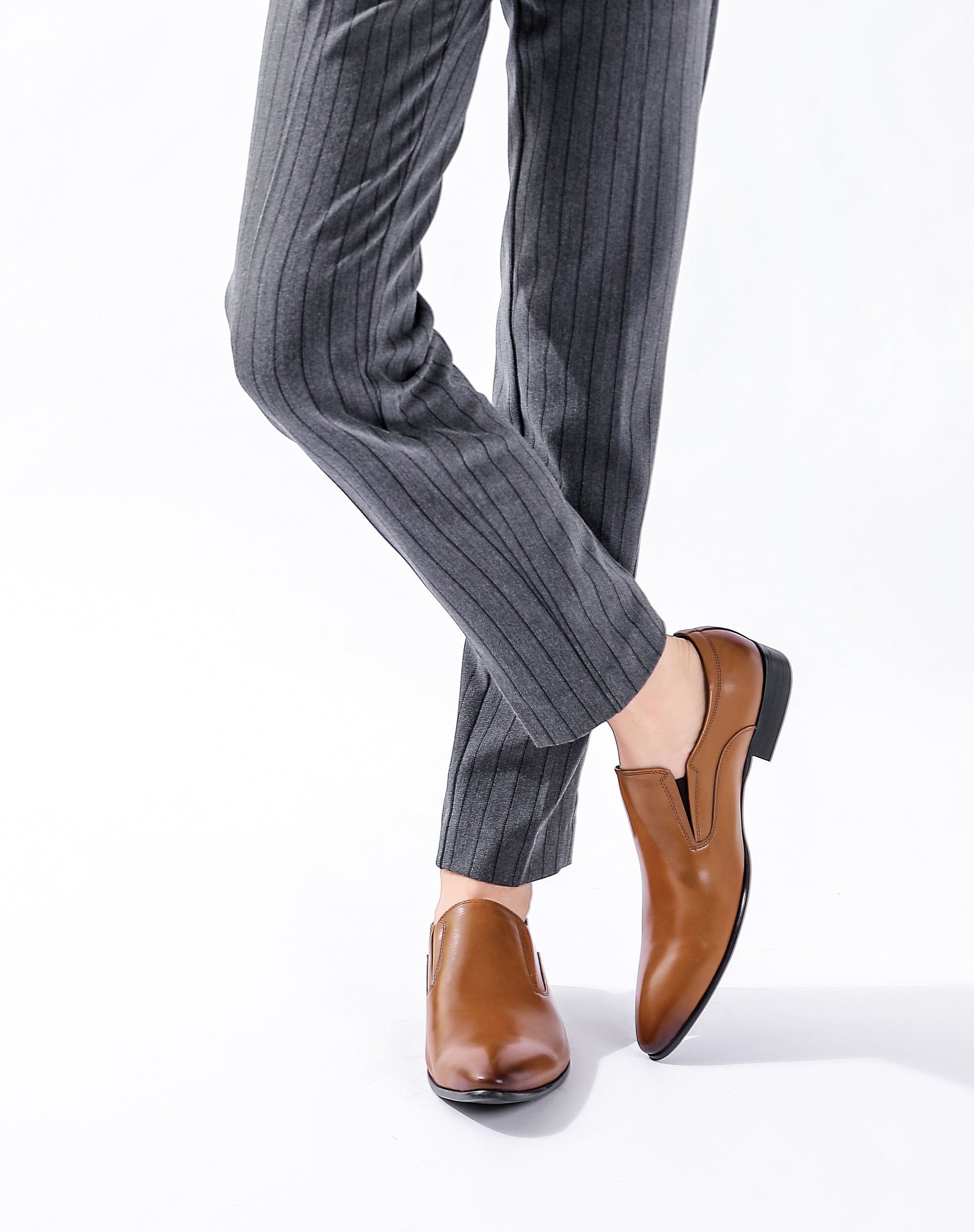 Mocasines formales de cuero sin cordones para hombre