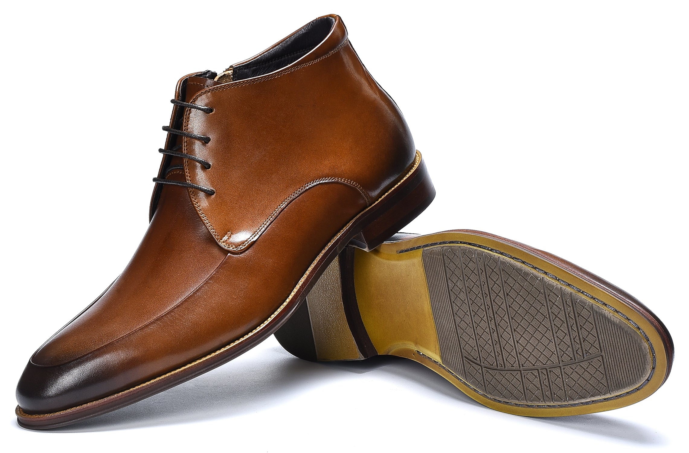 Botas de vestir informales de cuero para hombre