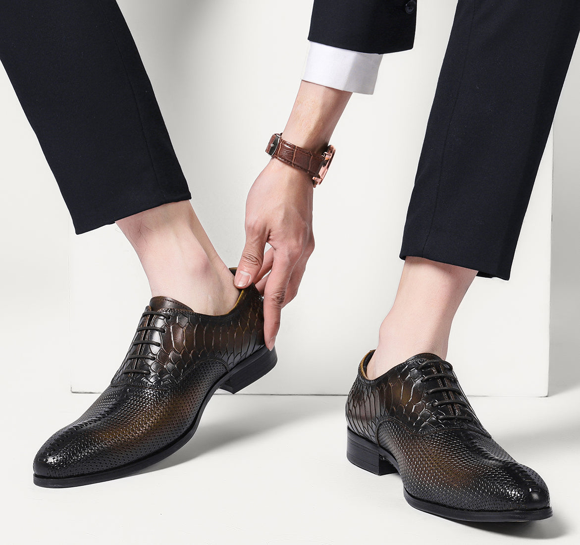 Men's Formal Leather Woven Oxfords
