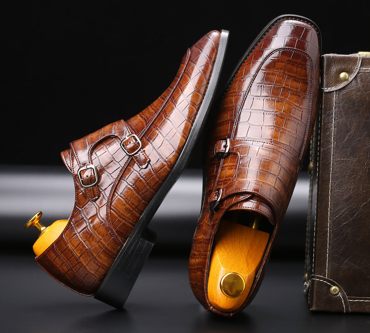 Men's Double Monk Strap Loafers