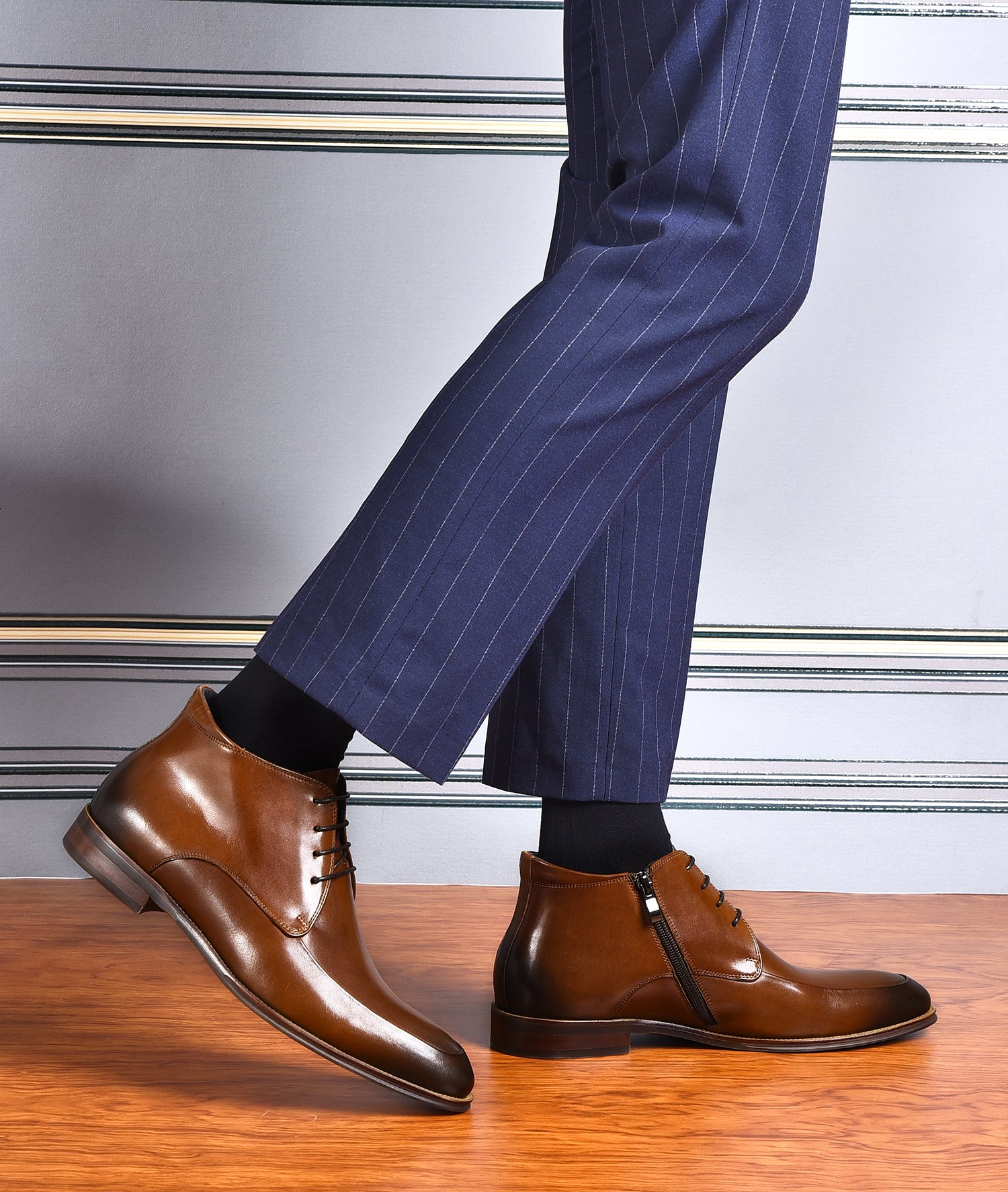 Botas de vestir informales de cuero para hombre