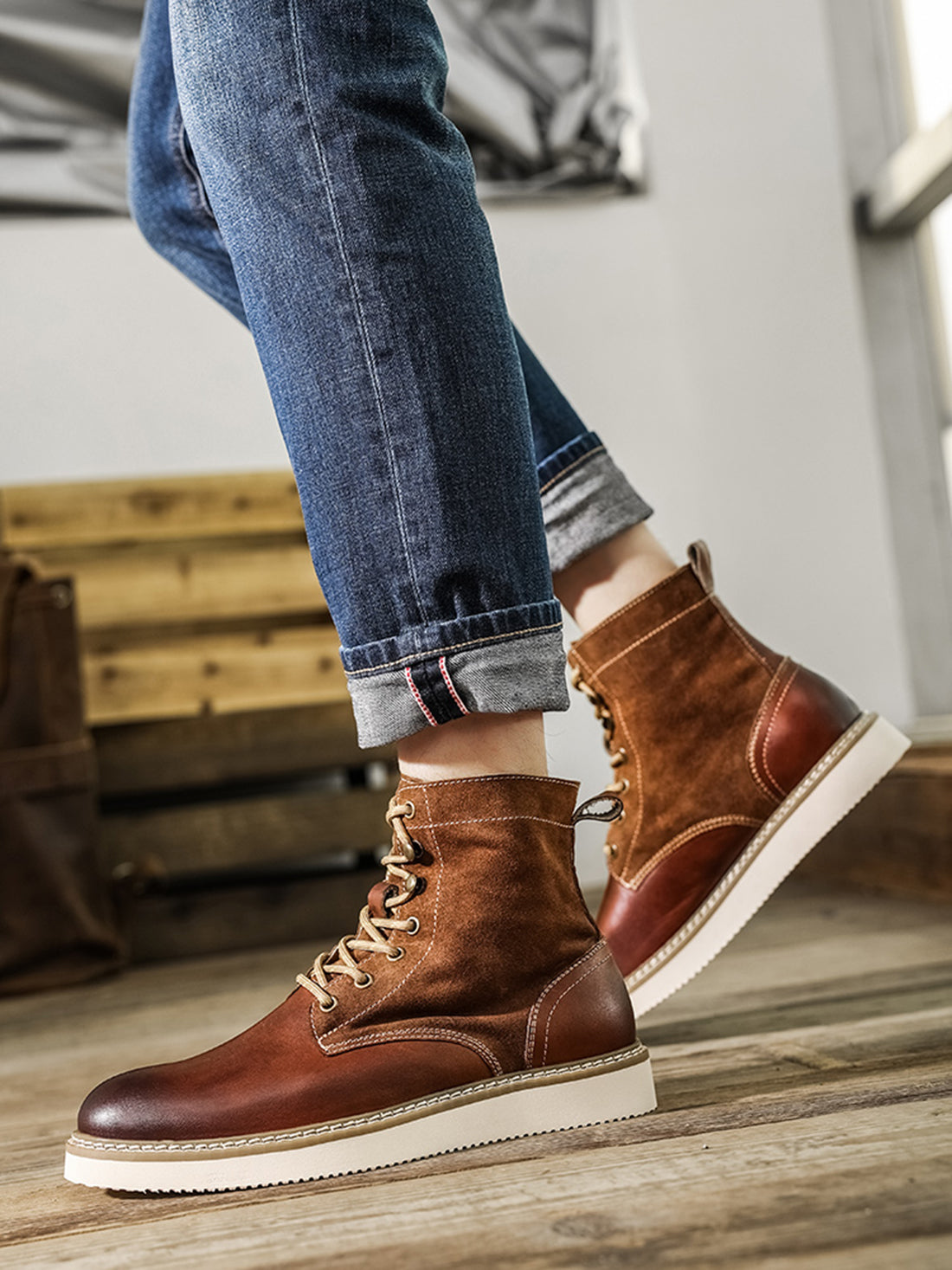 Men's Casual Dress Boots Foam Sole