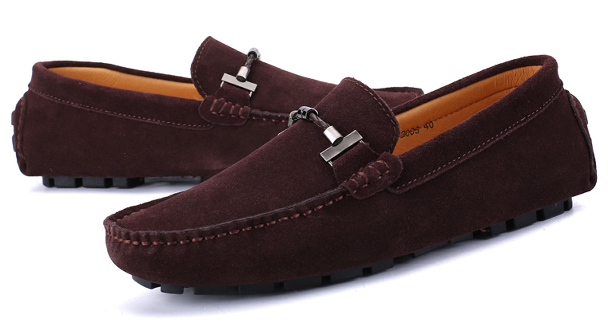 Mocasines de conducción con herrajes para cinturón para hombre