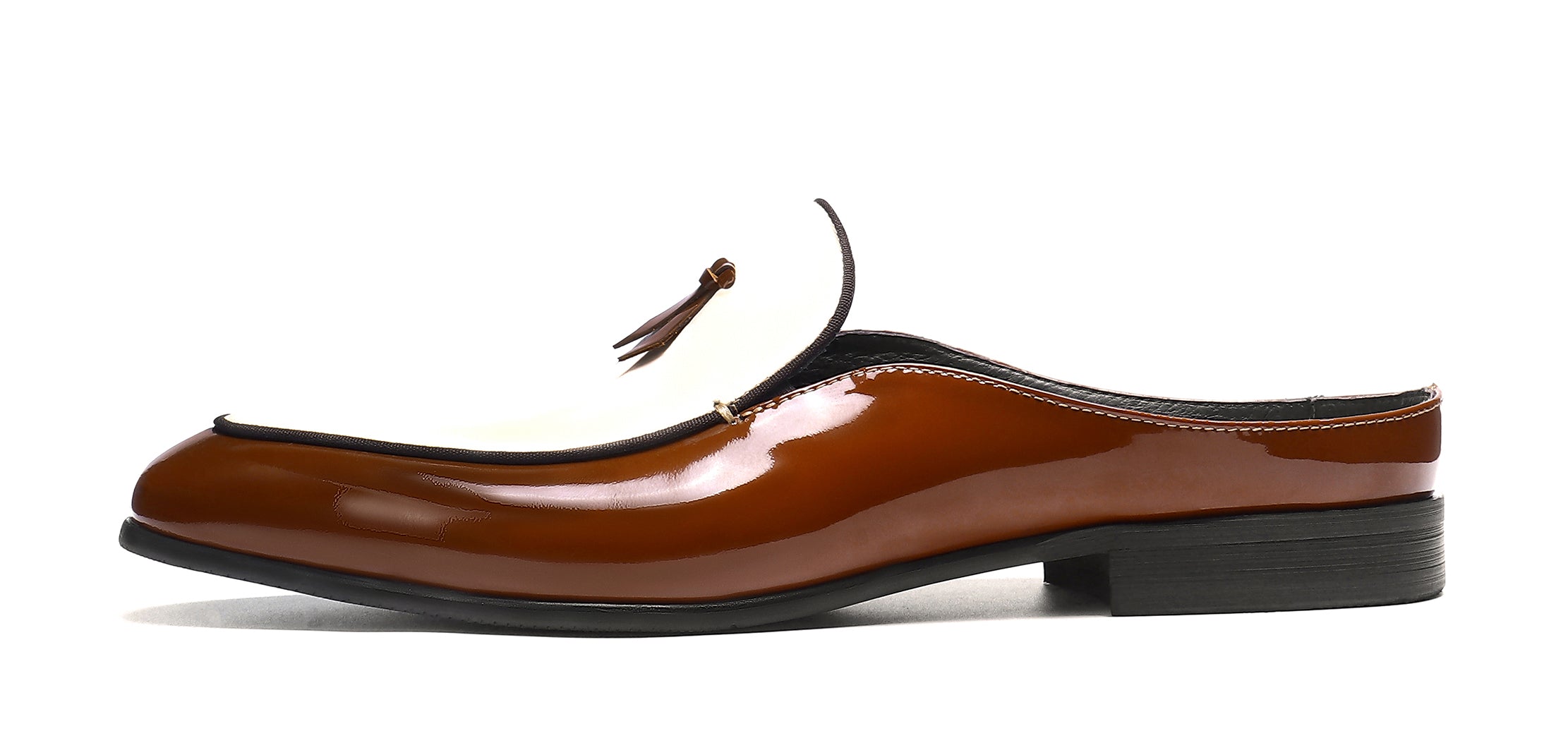 Mules abiertos de cuero sin cordones para hombre 