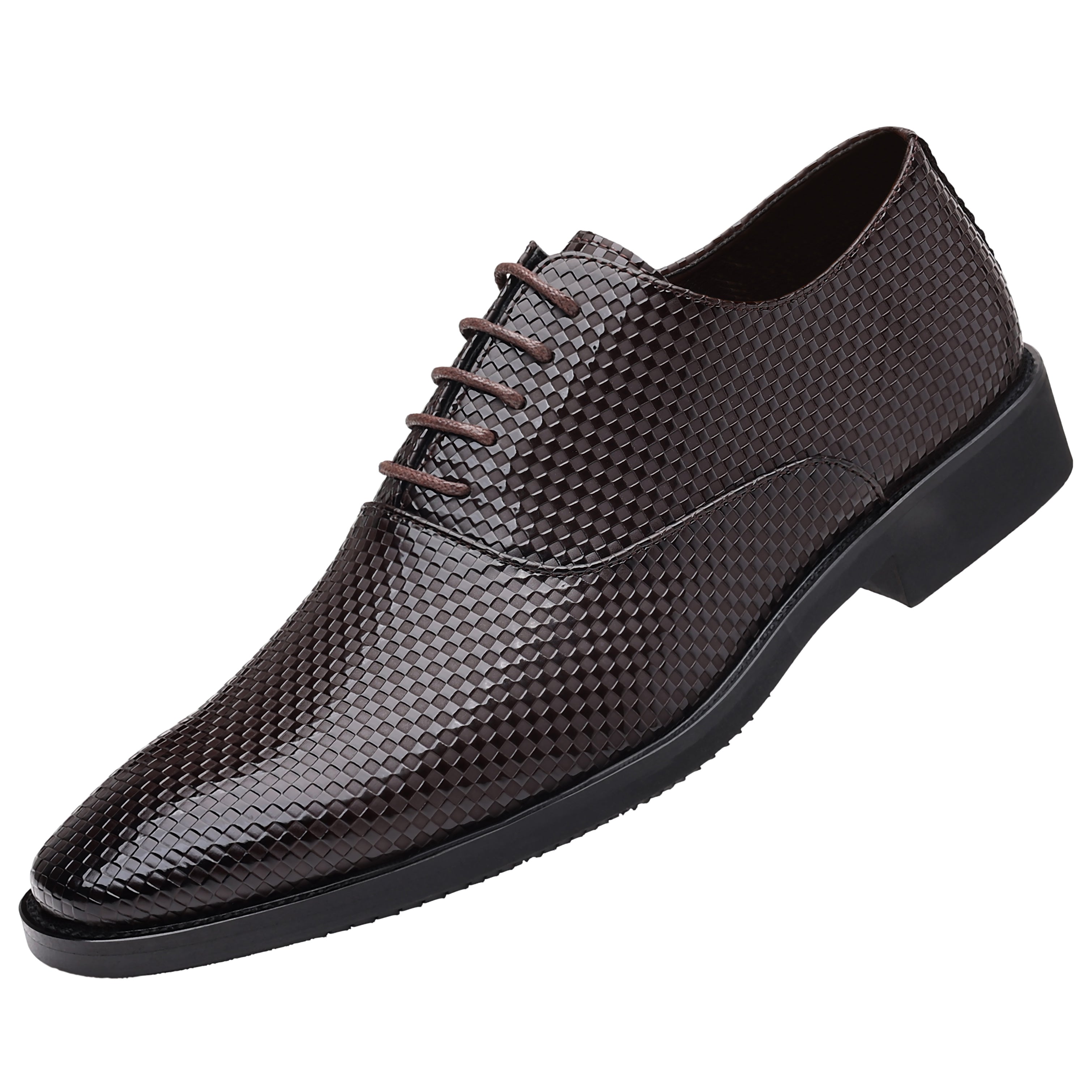 Zapatos Oxford lisos a cuadros para hombre