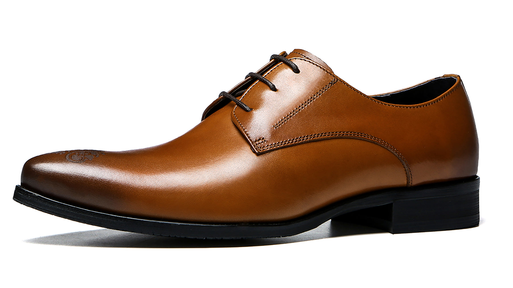 Derby de cuero cómodo Brogues para hombre 
