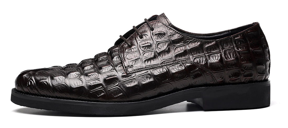 Zapatos cómodos Derby de piel con cordones para hombre 