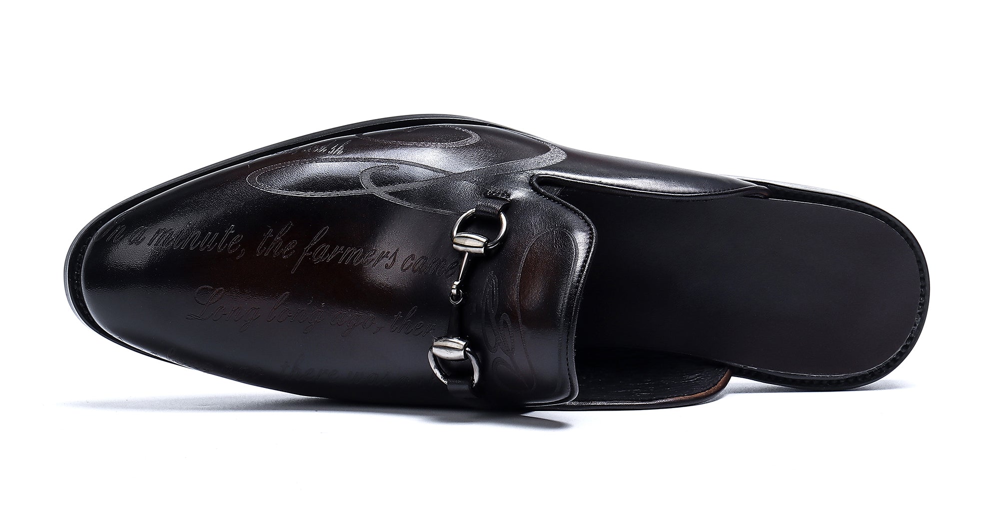 Men's Slip-On Buckle Leather Mules