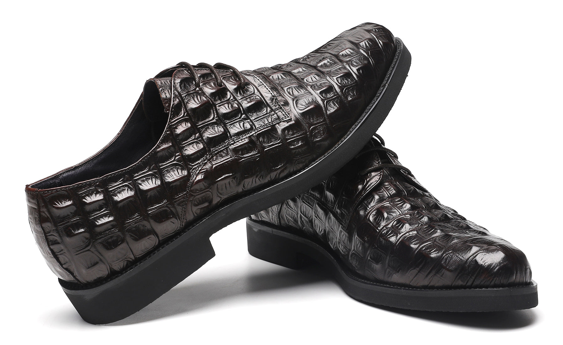 Zapatos cómodos Derby de piel con cordones para hombre 