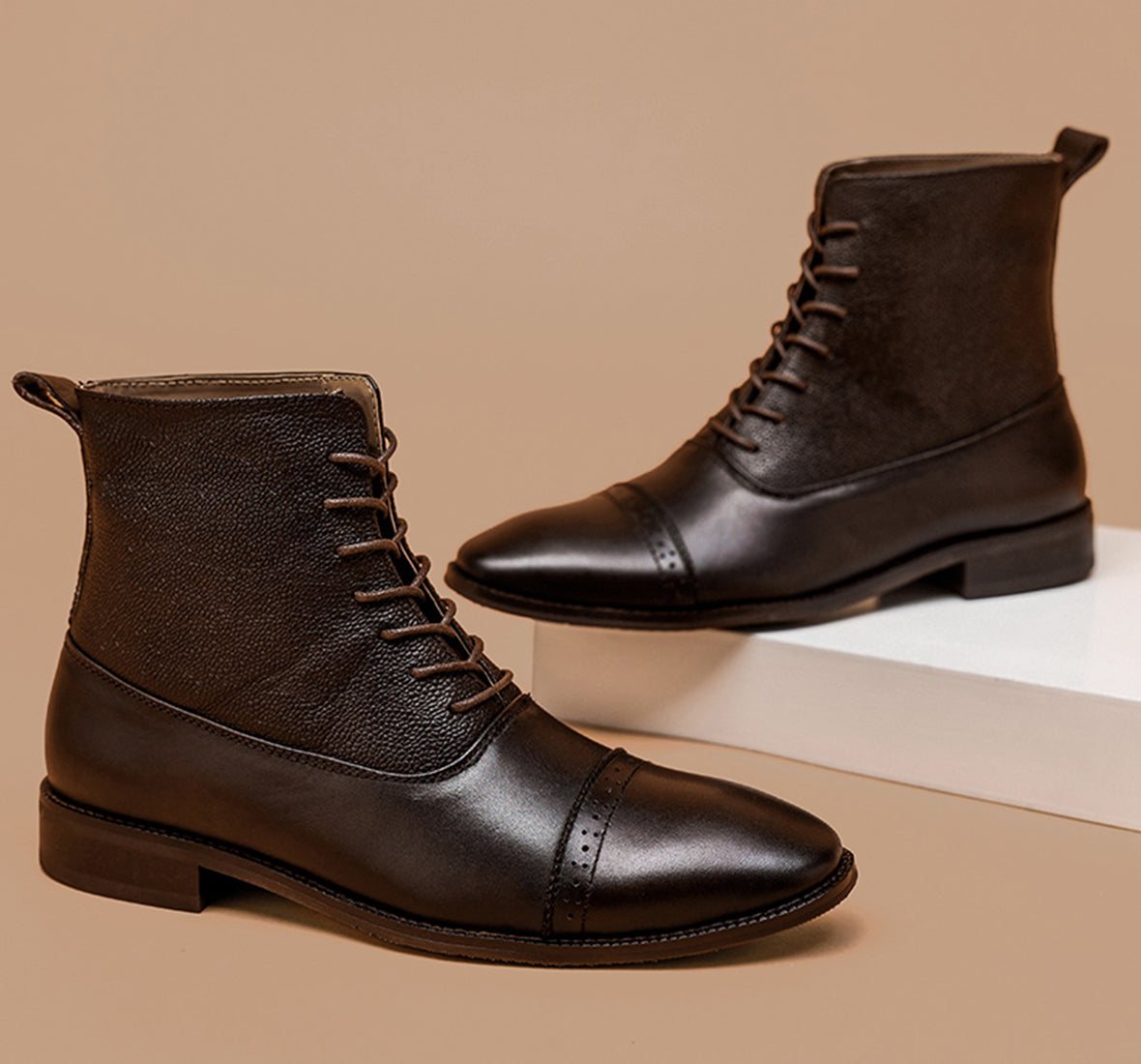 Botas de vestir Brogue para hombre por encima del tobillo