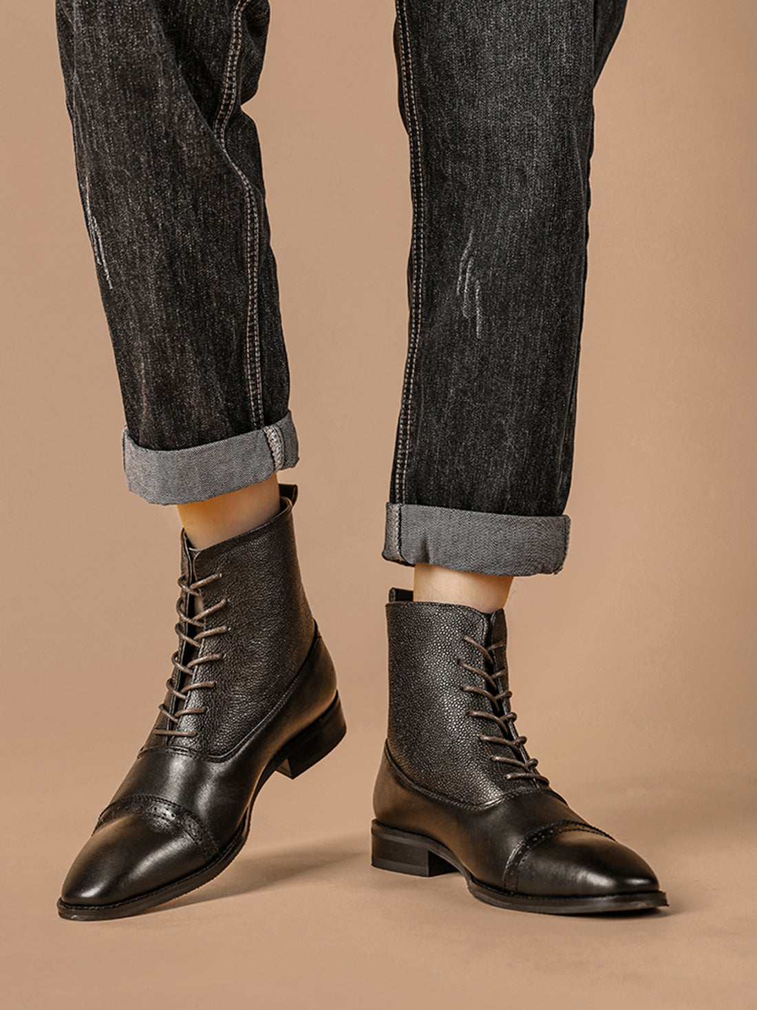 Botas de vestir Brogue para hombre por encima del tobillo