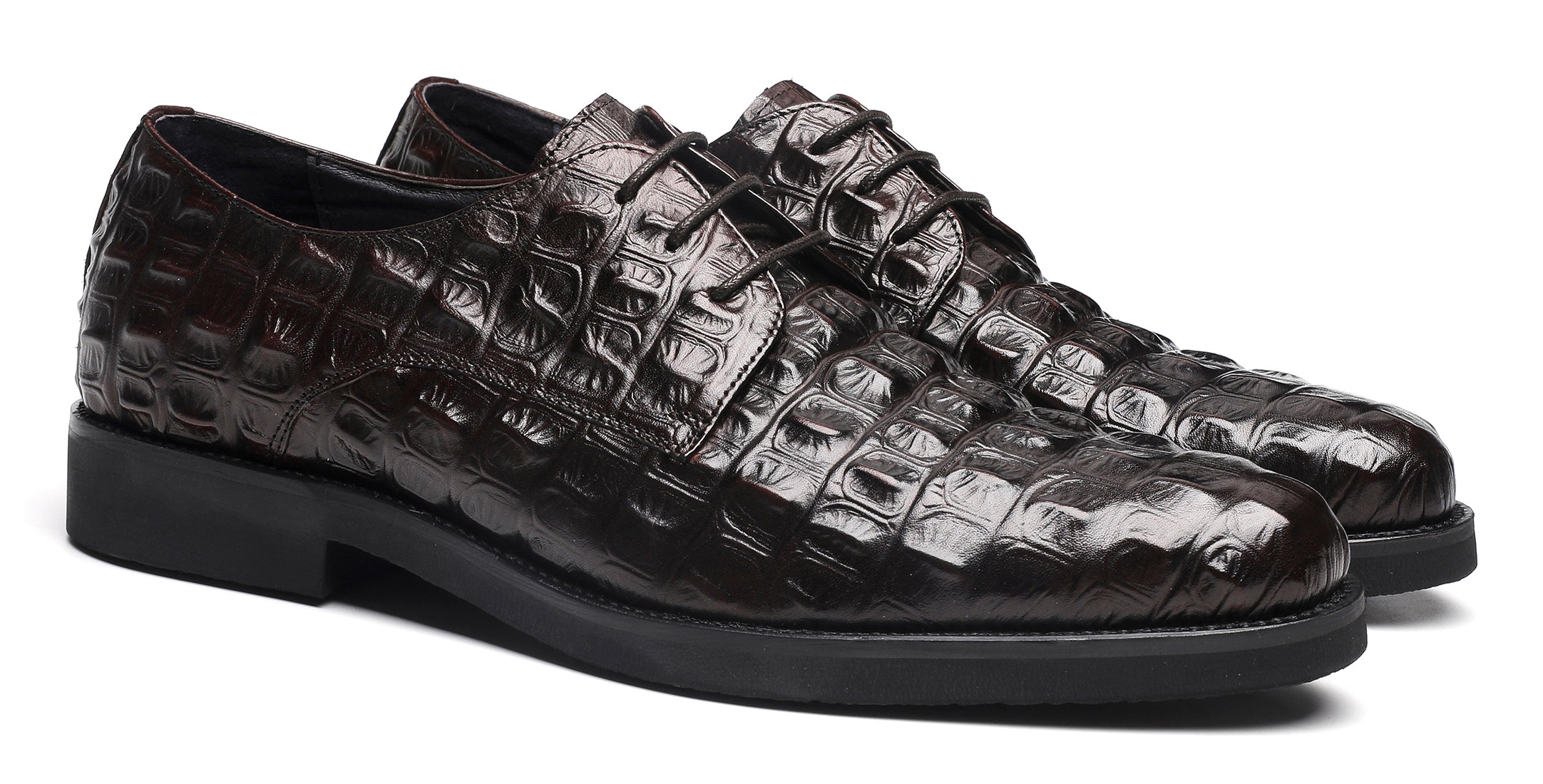Zapatos cómodos Derby de piel con cordones para hombre 