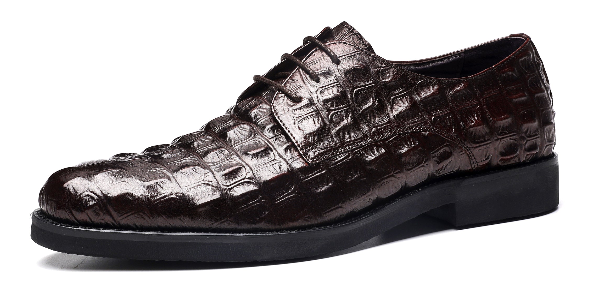 Zapatos cómodos Derby de piel con cordones para hombre 